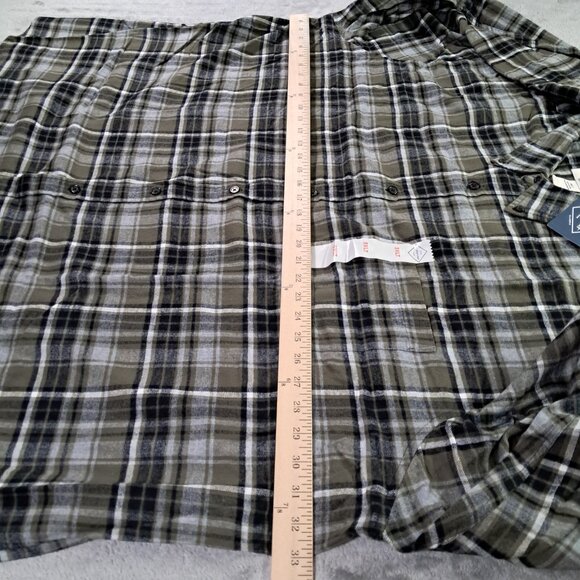 NEW NWT St Johns Bay Flannel Shirt Men 5XLT TALL Green Plaid Soft 100% Cotton - Picture 6 of 9